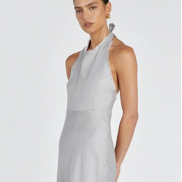 DISSH ADINA DOVE LINEN MIDI DRESS - Size 6 - Picture 3 of 4